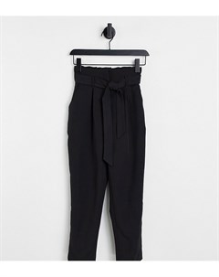 Черные широкие брюки с завязками на талии New look petite