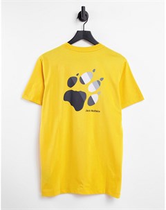 Желтая футболка с принтом Rainbow Paw Jack wolfskin