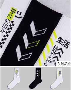 Набор из 3 пар спортивных носков с принтами в японском стиле Asos design