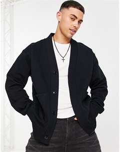 Черный кардиган с накладными карманами Topman