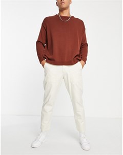 Белые суженные брюки из органического хлопка в утилитарном стиле Selected homme