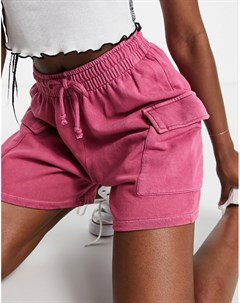 Розовые спортивные шорты с накладными карманами Topshop