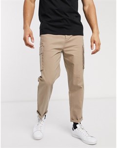 Светло бежевые свободные брюки карго Asos design