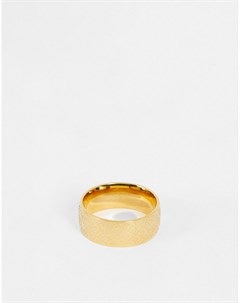 Золотистое кольцо из нержавеющей стали с греческим волнистым принтом Asos design