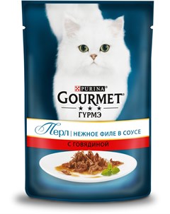 Паучи Перл нежное филе с говядиной в соусе для кошек 85 г Говядина Gourmet