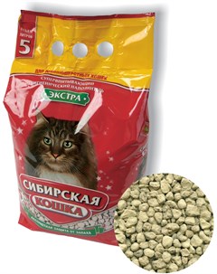 Наполнитель Экстра впитывающий минеральный для длинношерстных кошек 5 л 2 8 кг Сибирская кошка