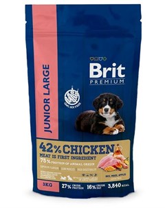 Сухой корм Premium Dog Junior Large для молодых собак крупных пород 3 кг Курица Brit*