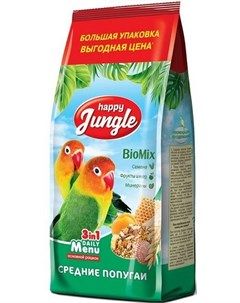 Корм для средних попугаев 900 г Happy jungle