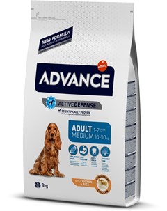 Сухой корм Dog Medium Adult для взрослых собак средних пород 3 кг Курица и рис Advance