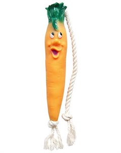 Игрушка морковь на веревке для собак 21 см Зооник