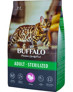 Сухой корм Sterilized с индейкой для кошек 10 кг Mr.buffalo