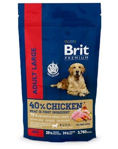 Сухой корм Premium Dog Adult Large для взрослых собак крупных пород 3 кг Курица Brit*