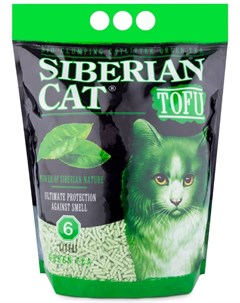 Наполнитель Тофу Зеленый чай комкующийся для кошек 6 л 2 8 кг Сибирская кошка