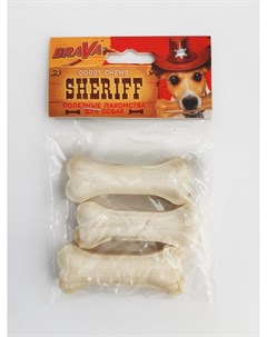 Лакомство Шериф Sheriff Кость Из Жил Белая для собак 7 5 см 3 шт Brava