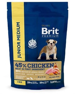 Сухой корм Premium Dog Junior Medium для молодых собак средних пород 1 кг Курица Brit*