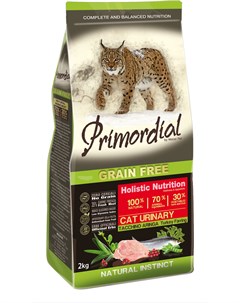 Сухой корм Grain Free Cat Urinary беззерновой для кошек с МКБ 2 кг Индейка и сельдь Primordial