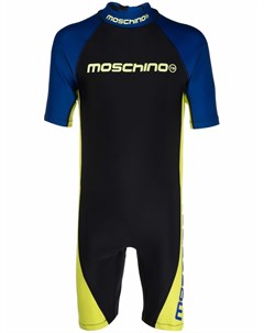 Костюм для плавания с короткими рукавами и логотипом Moschino