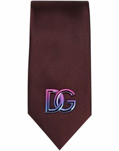 Шелковый галстук с логотипом Dolce&gabbana