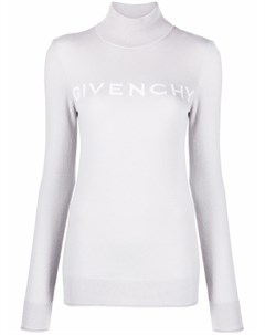 Джемпер вязки интарсия с высоким воротником и логотипом Givenchy