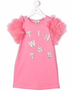 Платье футболка с оборками и логотипом Twin-set kids