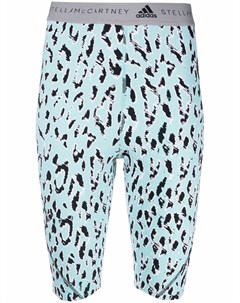 Облегающие шорты с леопардовым принтом Adidas by stella mccartney