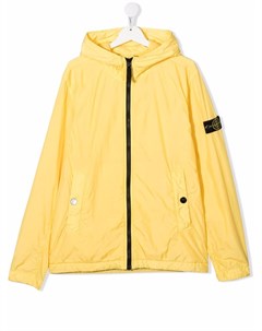 Куртка с нашивкой логотипом и каапюшоном Stone island junior