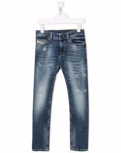 Узкие джинсы с эффектом потертости Diesel kids