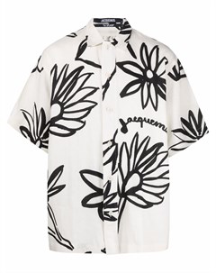 Льняная рубашка с цветочным принтом Jacquemus