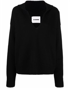 Джемпер свободного кроя с V образным вырезом Jil sander