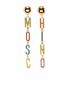 Серьги подвески с логотипом Moschino