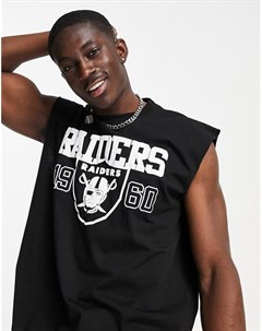 Oversized футболка без рукавов с принтом Raiders спереди Asos design