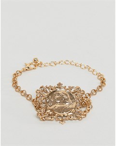 Золотистый браслет с подвеской в винтажном стиле Asos design