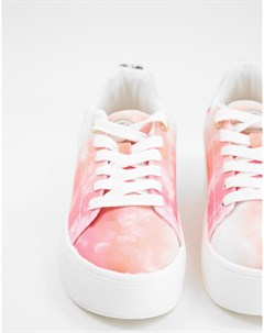 Розовые кроссовки с эффектом омбре на платформе с логотипом из экологичных материалов KG by Kurt Gei Kg kurt geiger