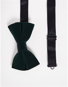 Темно зеленый бархатный галстук бабочка Asos design