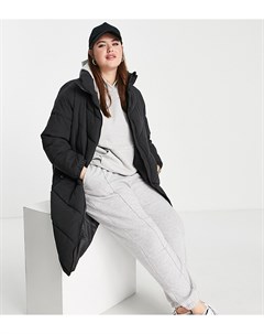 Черное удлиненное дутое пальто Vero moda curve