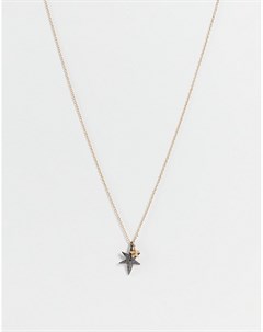 Золотистое ожерелье цепочка с черной подвеской в виде звезды Allsaints