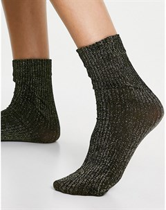 Черные носки до щиколотки с золотистыми блестками Asos design