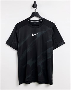 Черная футболка со сплошным принтом Sport Clash Nike training