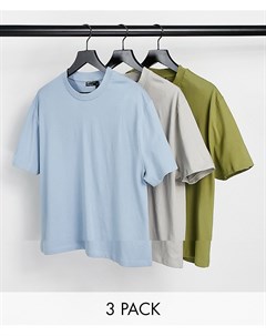 Набор из 3 свободных футболок из органического хлопка Asos design