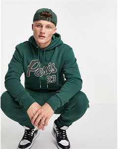 Броский флисовый худи зеленого цвета Nike Paris Saint Germain Jordan