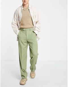 Зеленые брюки с широкими штанинами в строгом стиле Asos design