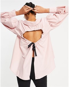 Розовая рубашка с большим воротником и открытой спиной Asos design