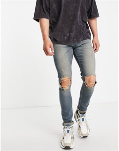 Зауженные выбеленные джинсы со рваными коленями ASOS Dark Future Asos design