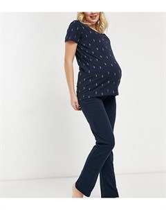Темно синяя пижама для кормящих мам Mamalicious Maternity