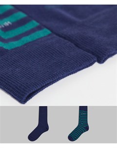 Набор из 2 пар синих носков в полоску Hugo Boss Boss by hugo boss