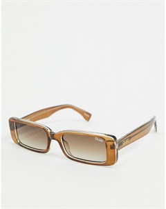 Бежевые узкие квадратные солнцезащитные очки Quay Eyeware Quay australia
