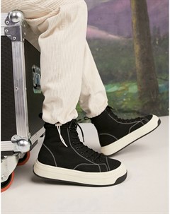 Высокие парусиновые кроссовки с контрастной строчкой и толстой подошвой Asos design
