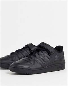 Полностью черные низкие кроссовки Forum Adidas originals