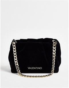 Черная бархатная сумка мини со сборками Poplar Valentino bags