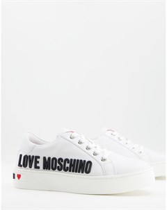 Белые кроссовки Love moschino